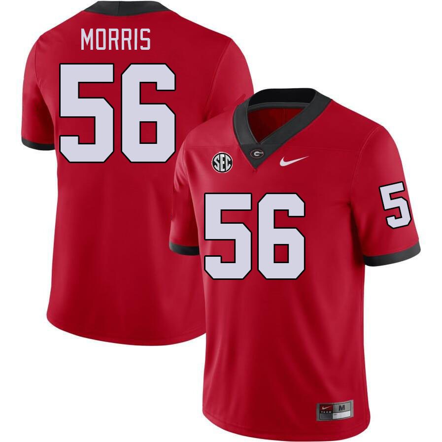 Georgia Bulldogs #56 Micah Morris College Football Jerseys Stitched-Red